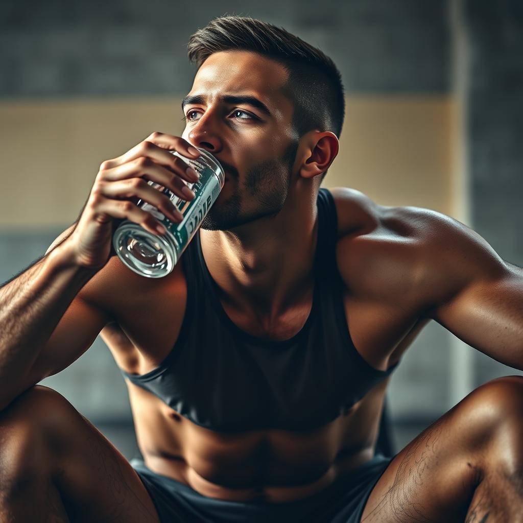 Atleta em recuperação após treino intenso com creatina monohidratada