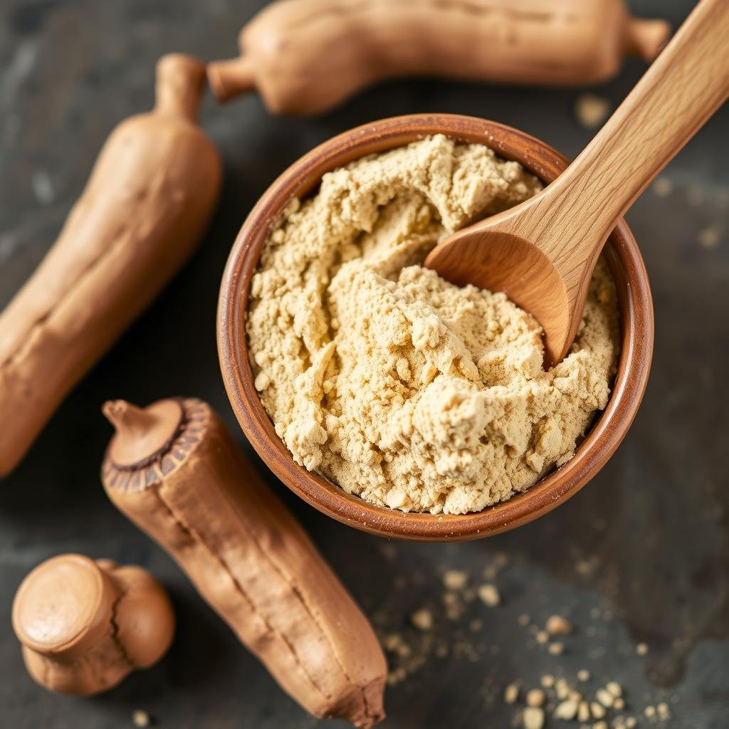Pó de maca peruana para energia em pré-treino sem cafeína Pó de maca peruana para energia em pré-treino sem cafeína