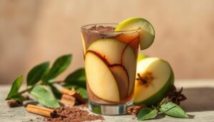 bebida natural com maca e cacau para treinar