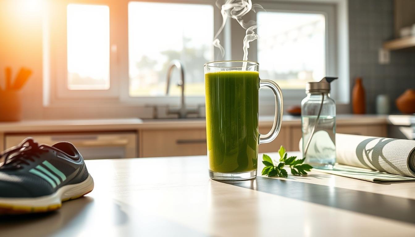 Bebida energética natural com ervas seguras