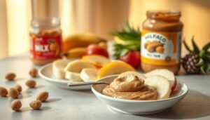 pre treino frutas e pasta de amendoim