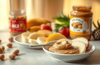 pré treino frutas e pasta de amendoim