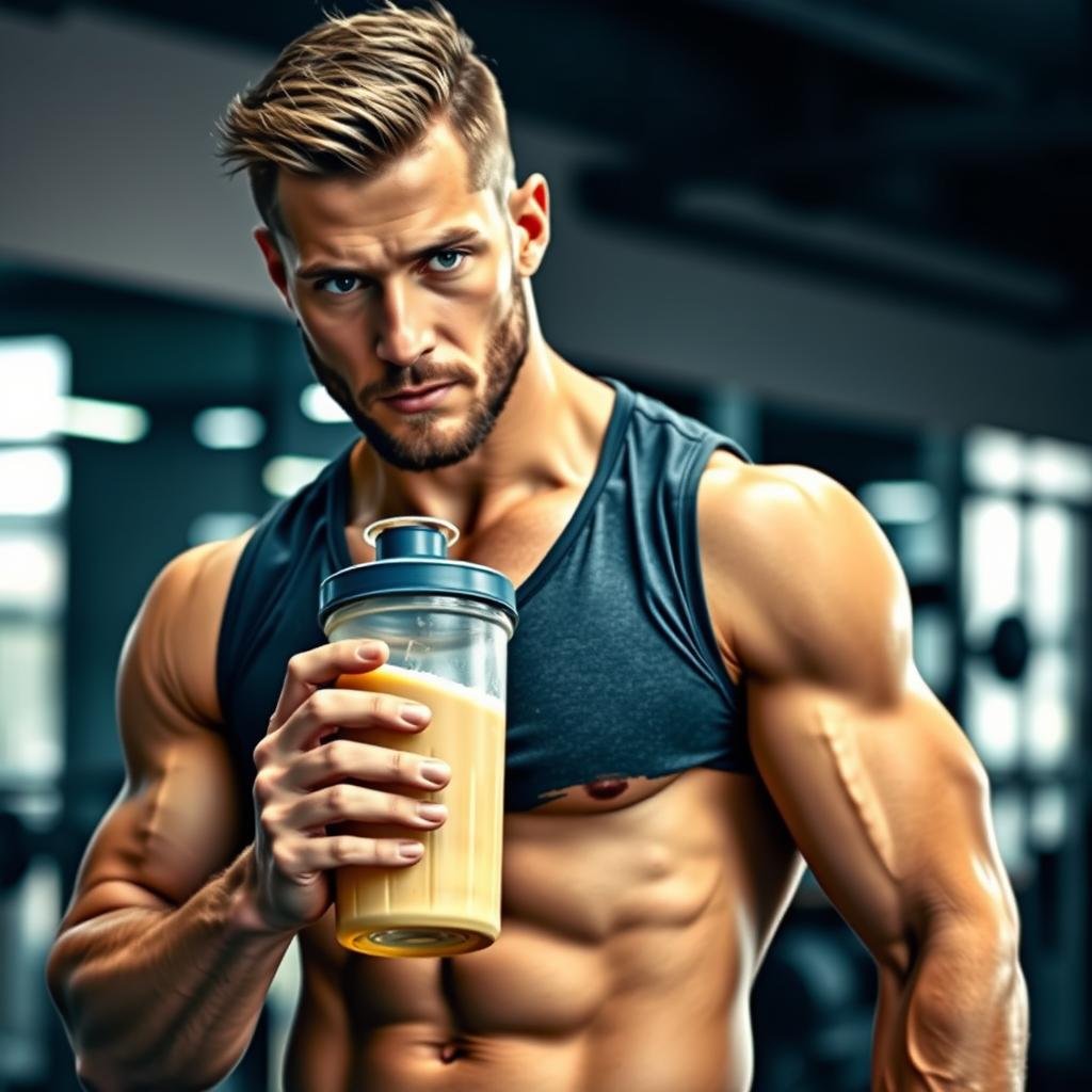 Atleta consumindo Whey Protein Max Titanium após treino