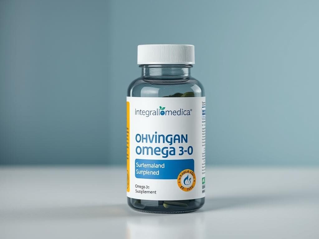 Frasco do suplemento Ômega-3 da Integralmédica