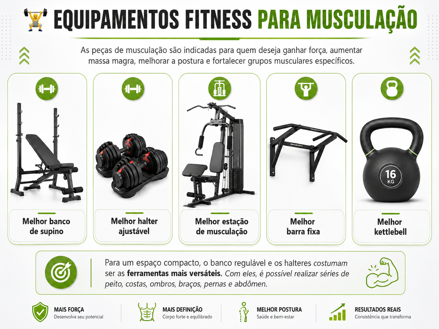Equipamentos fitness para musculação