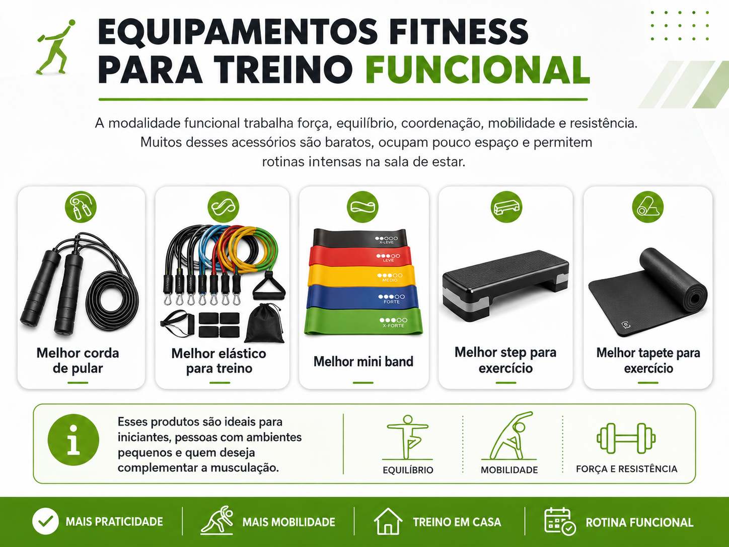 Equipamentos fitness para treino funcional