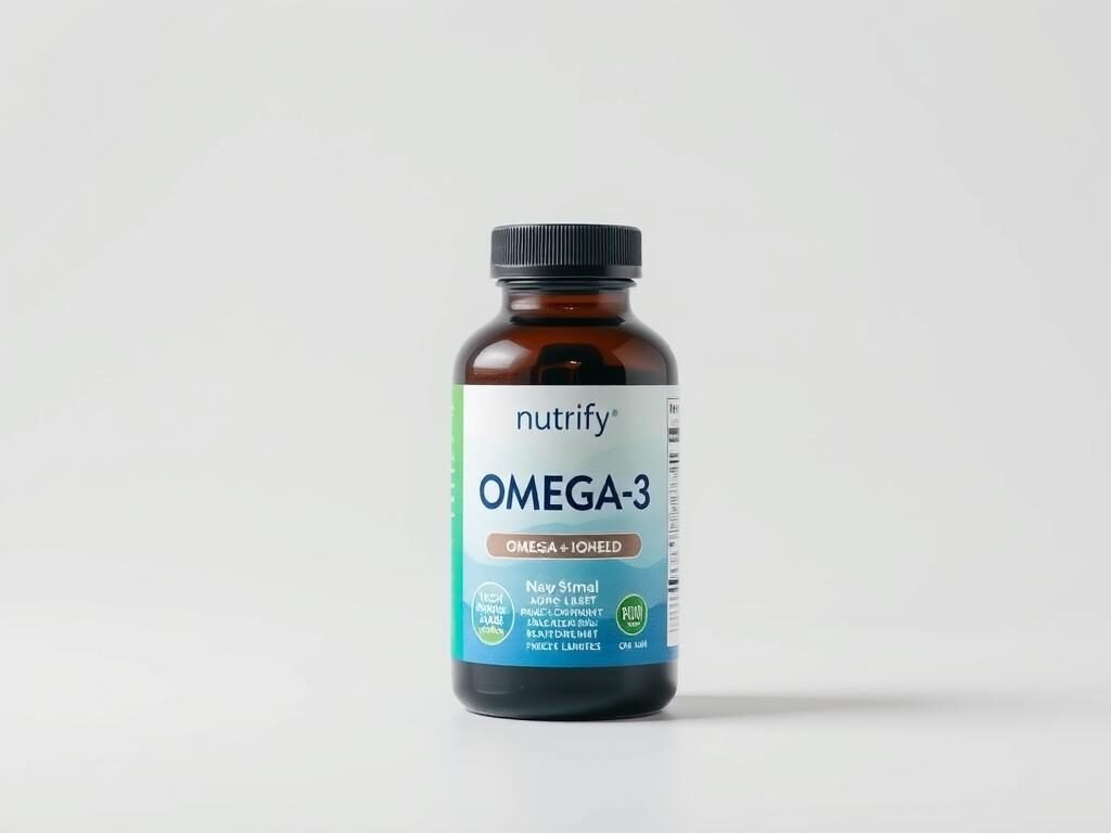 Frasco do suplemento Nutrify Ômega 3 Frasco do suplemento Nutrify Ômega 3