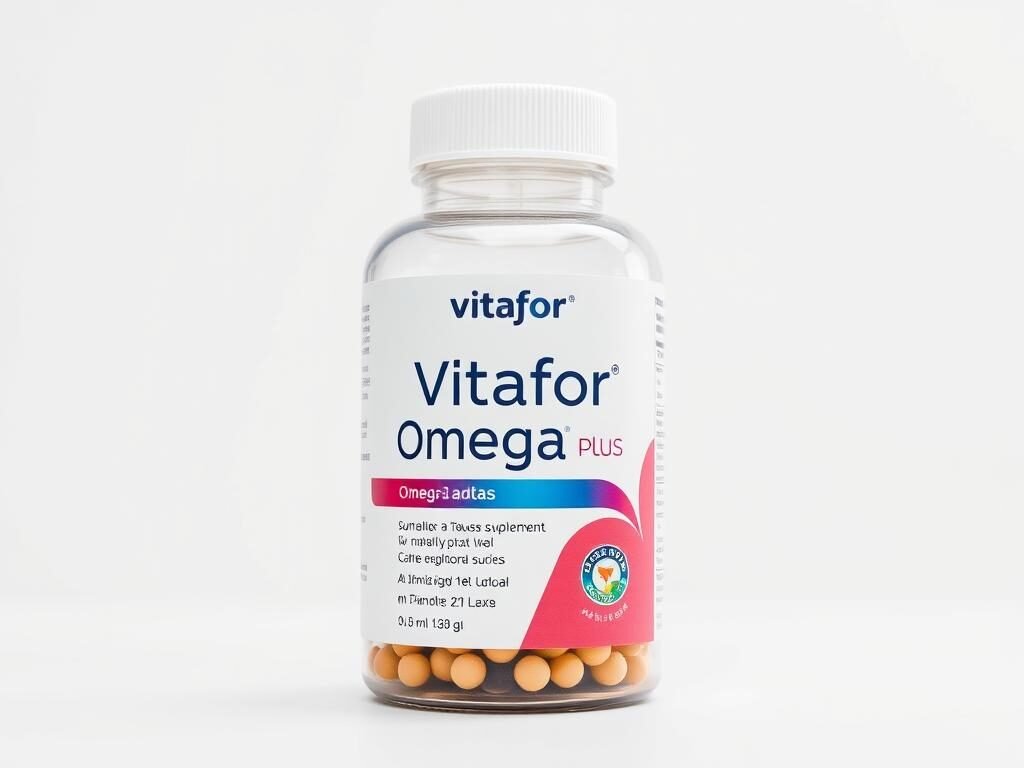 Frasco do suplemento Vitafor Omegafor Plus ômega 3 Frasco do suplemento Vitafor Omegafor Plus ômega 3