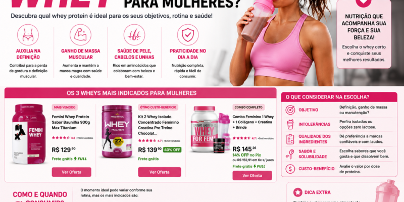 Qual o whey mais indicado para mulheres